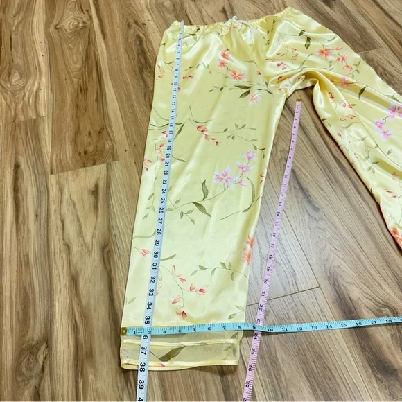 Oscar de la Renta Pink label Peignoir Top Kimono Robe Pant set Floral Print L - Picture 14 of 17